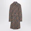 Burberry Waist Belted Shirt Dress With Checked Pattern In Beige