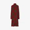 Burberry Ered Wool Blend Midi Dress In Loch