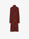 Burberry Ered Wool Blend Midi Dress In Loch