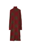 Burberry Ered Wool Blend Midi Dress In Loch