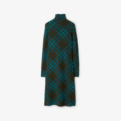 Burberry Checkered Wool Blend Shift Dress In Snug