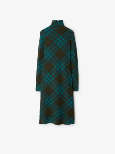 Burberry Checkered Wool Blend Shift Dress In Snug