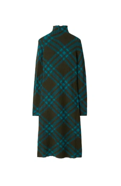 Burberry Checkered Wool Blend Shift Dress In Snug