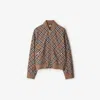 Burberry Check Wool Blend Harrington Jacket Clothing In Linden