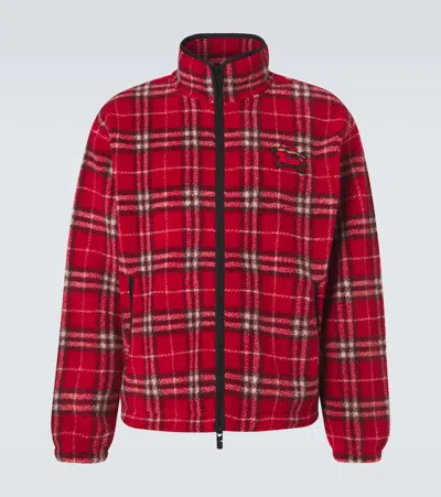 Burberry Check Wool-blend Jacket In Red