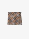 Burberry Check Wool Blend Mini Skirt Clothing In Linden