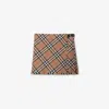 Burberry Women Check Wool Blend Mini Skirt In Brown