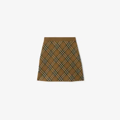 Burberry Check Knit Mini Skirt In Shrew