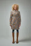 Burberry Waist Belted Shirt Dress With Checked Pattern In Brown