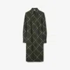 Burberry Check Wool Blend Shirt Dress In Marsh