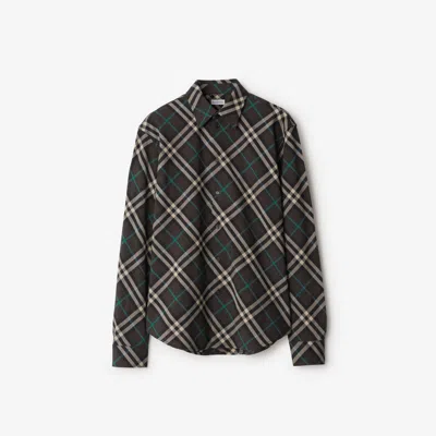 Burberry Checked Button-up Shirt In Grey