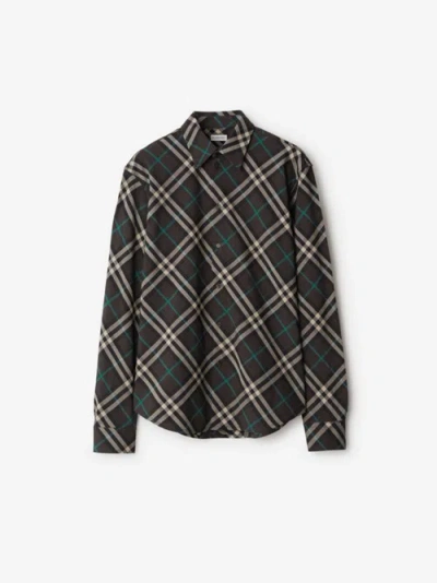 Burberry Checked Button-up Shirt In Grey