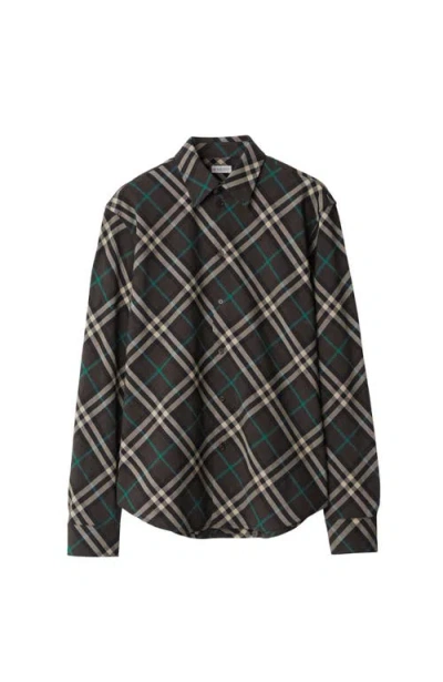 Burberry Checked Button-up Shirt In Grey