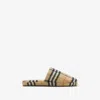 Burberry Check Wool Blend Slippers In Multi