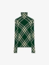 BURBERRY CHECK WOOL BLEND SWEATER