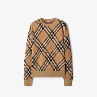 BURBERRY BURBERRY CHECK WOOL MOHAIR BLEND SWEATER