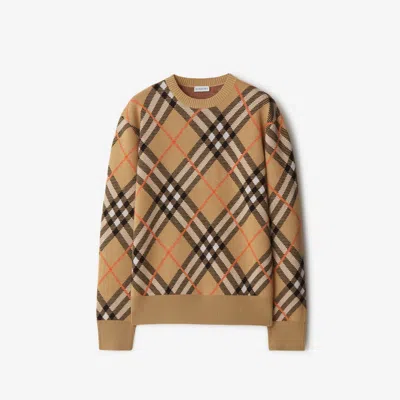 BURBERRY BURBERRY CHECK WOOL MOHAIR BLEND SWEATER