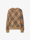 Burberry Embroidered Stretch Wool Blend Sweater In Brown