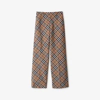 BURBERRY BURBERRY CHECK WOOL BLEND TAILORED TROUSERS