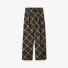 Burberry Brown Check Wool Tailored Cargo Pants In Snug