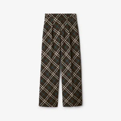 BURBERRY BURBERRY CHECK WOOL BLEND TAILORED TROUSERS