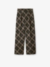 Burberry Brown Check Wool Tailored Cargo Pants In Snug