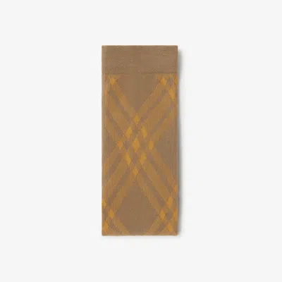 Burberry Check Wool Blend Tights In Linden/teak