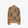 Burberry Wool-blend Check Bomber Jacket In Sand