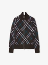 Burberry Check Wool Blend Track Jacket In Snug