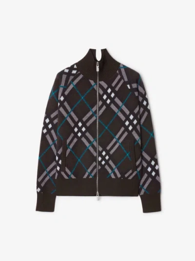 Burberry Check Wool Blend Track Jacket In Snug