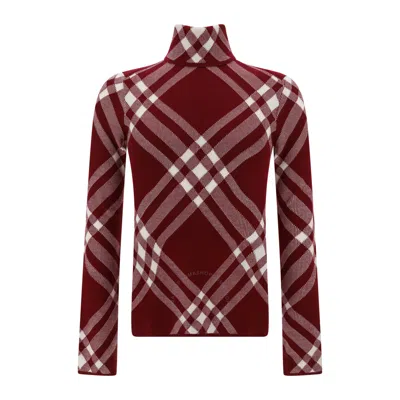Burberry Check Wool Blend Turtleneck