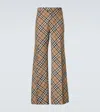 Burberry Checked Straight-leg Trousers In Multicoloured