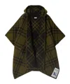 Burberry Reversible Check Wool Cape In Black