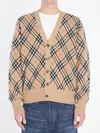 Burberry Embroidered Wool Blend Cardigan In Neutral