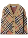 Burberry Check Wool Cardigan In Neutrals