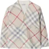 Burberry Girls Pale Stone Ip Check Kids Ashmore Long-sleeve Checked Wool And Cashmere-blend Cardigan In Pale Stone
