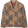 Burberry Childrens Check Wool Cardigan In Sand