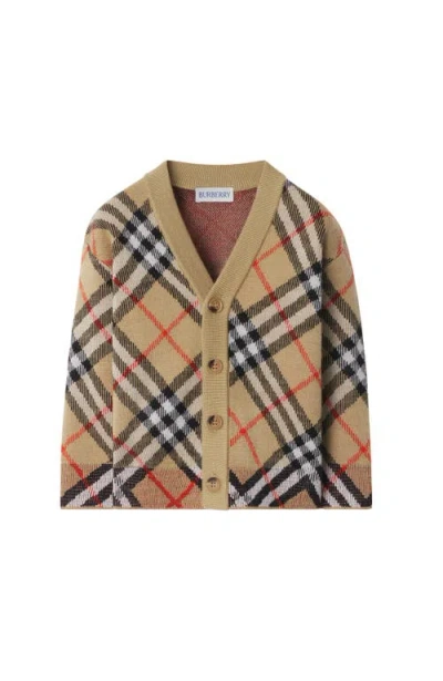 BURBERRY BURBERRY CHECK WOOL CARDIGAN