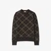 Burberry Gregory Checked Wool-blend Sweater In Black