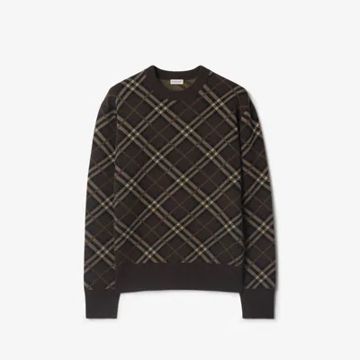 BURBERRY BURBERRY CHECK WOOL CASHMERE BLEND SWEATER