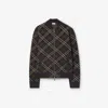 Burberry Check-pattern Wool-cashmere Blend Bomber Jacket In Brown