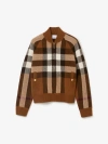 BURBERRY Check Wool Cashmere Bomber Jacket