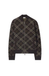Burberry Check-pattern Wool-cashmere Blend Bomber Jacket In Brown