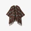Burberry Check Wool Cashmere Cape In Brown