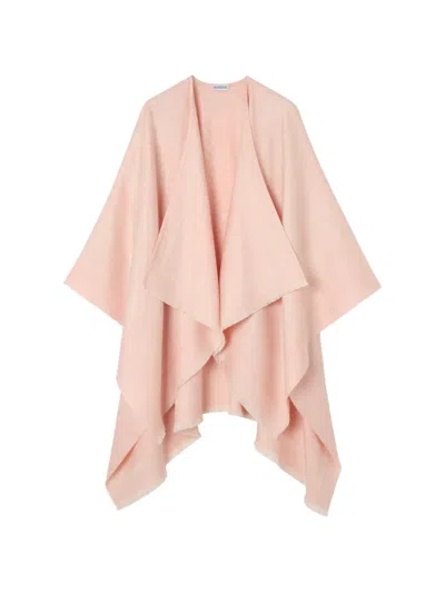 Burberry Check Wool Cashmere Cape In Pink