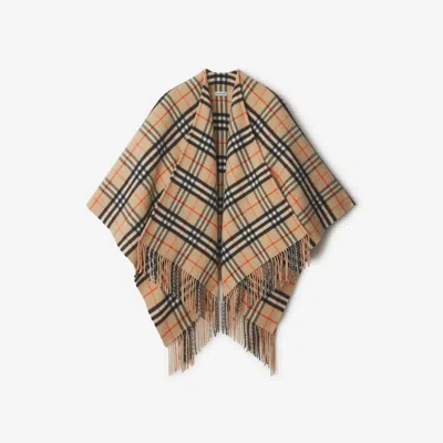 BURBERRY BURBERRY CHECK WOOL CASHMERE CAPE