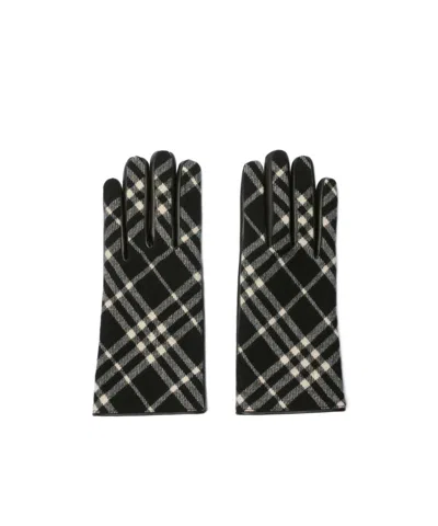 Burberry Check Wool Cashmere Gloves In Multi