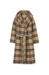 Burberry Check Wool Cashmere Robe In Brown