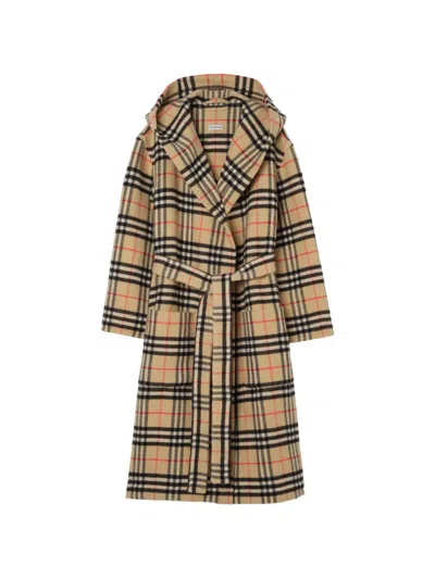 Burberry Check Wool Cashmere Robe In Multi