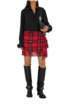 Burberry Check Wool Cashmere Scarf Skirt
